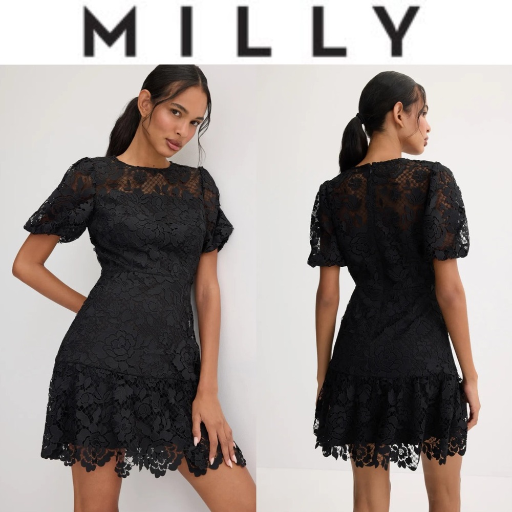 Best seller! $450 Milly Yasmin Lace Rose Mosaic Minidress size 4
